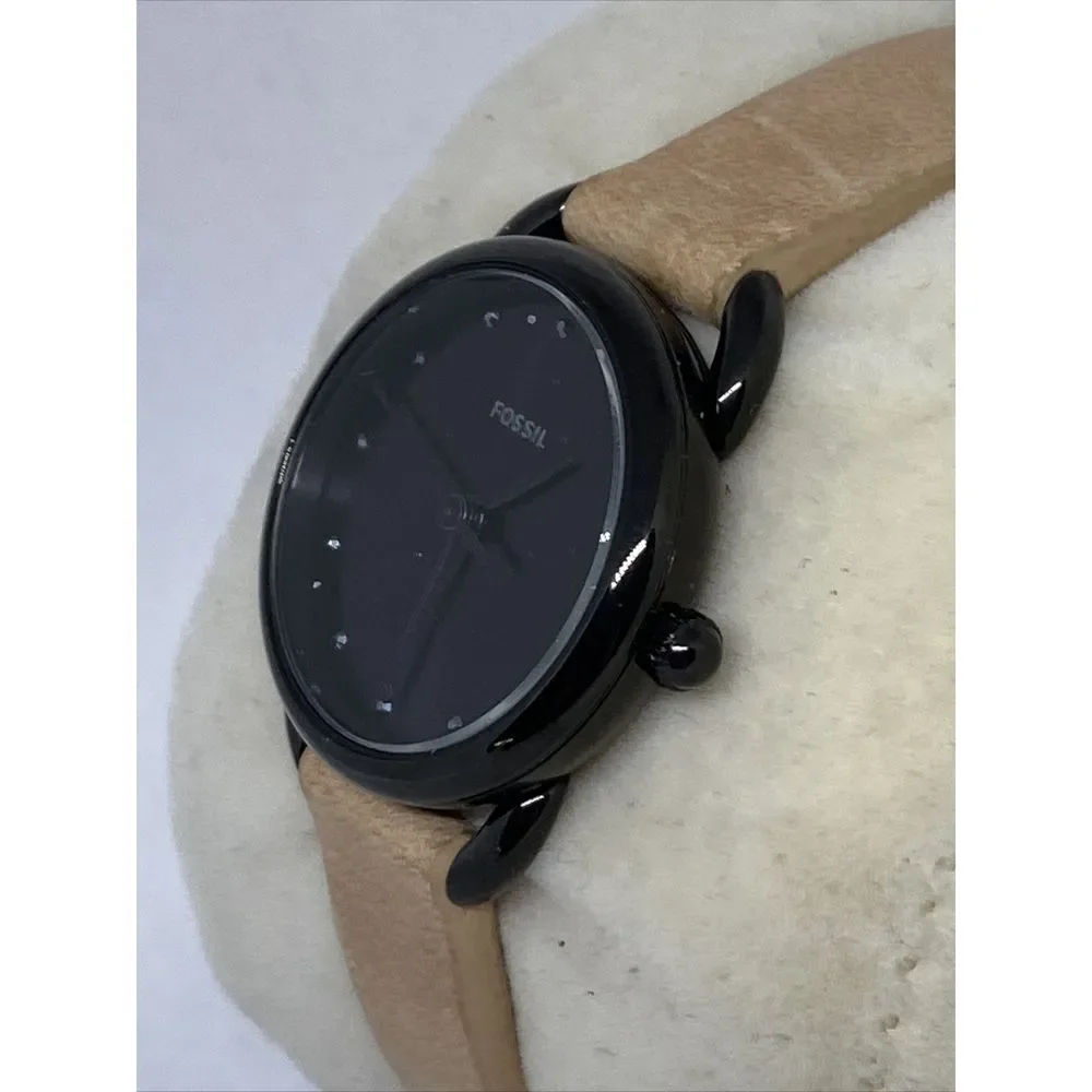 Fossil ES4489 Men's Beige Leather Analog Black Dial Quartz Genuine Watch XX938